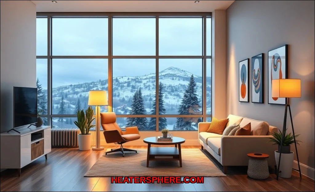Clean vector illustration of heating ideas for hom