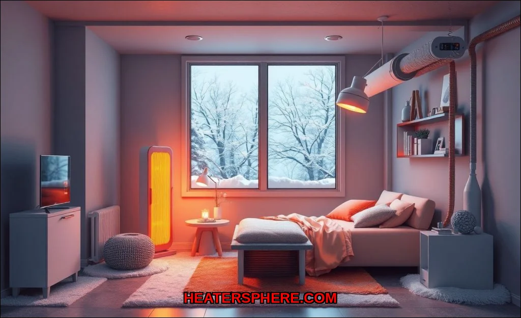 Clean vector illustration of heating strategies fo