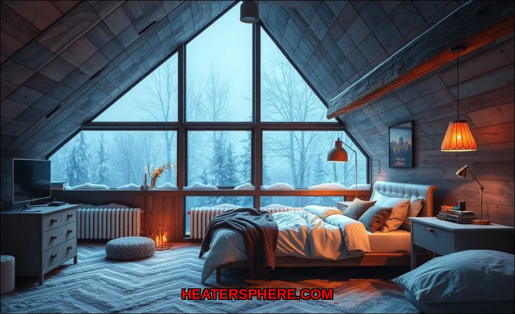 Clean vector illustration of heat a freezing loft 