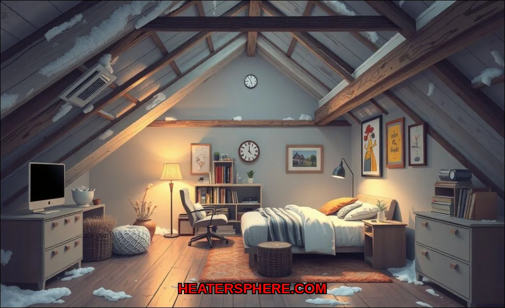 Clean vector illustration of warm a cold attic sto