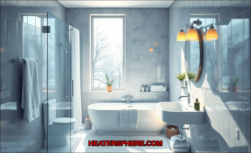 Clean vector illustration of warm a cold bathroom 