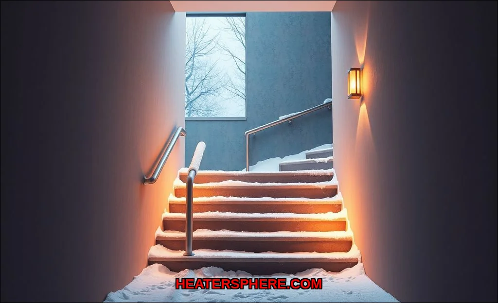 Clean vector illustration of warm a freezing stair