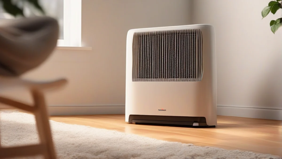 a convection heater quietly warming a spacious living room