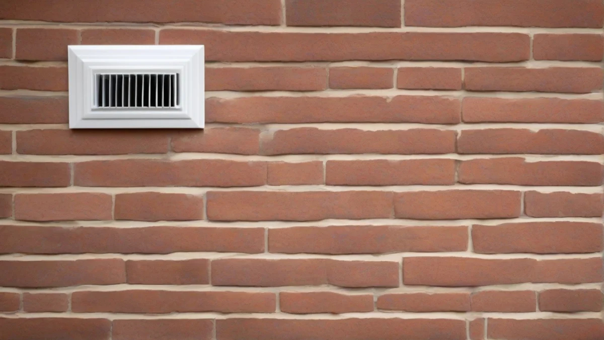 a foam vent cover sealing a brick vent opening