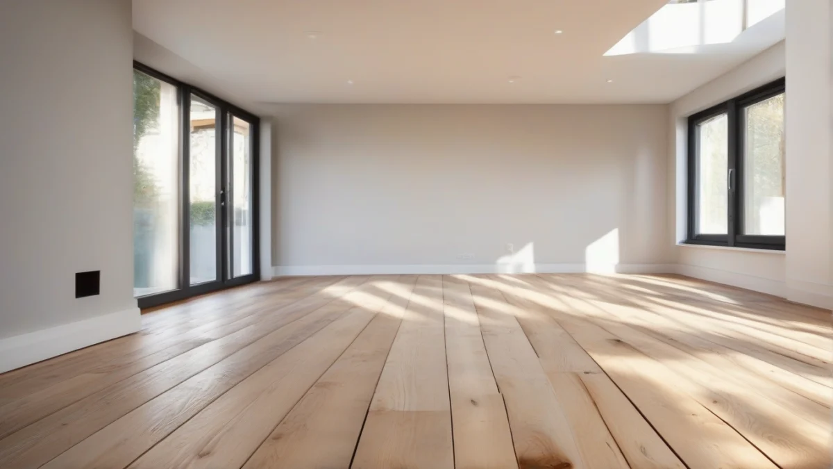 radiant heating system installed under wooden floorboards