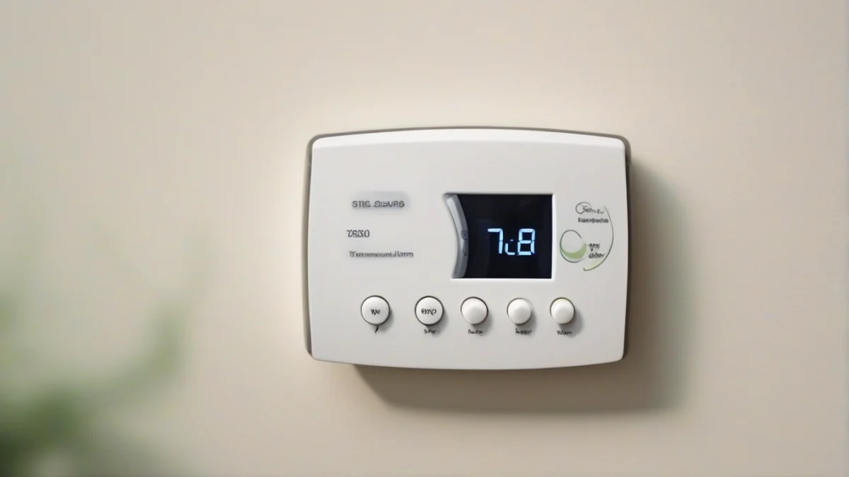 a digital thermostat displaying a comfortable temperature setting
