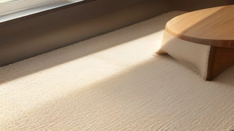 A plush carpet with a thick pad underneath for insulation
