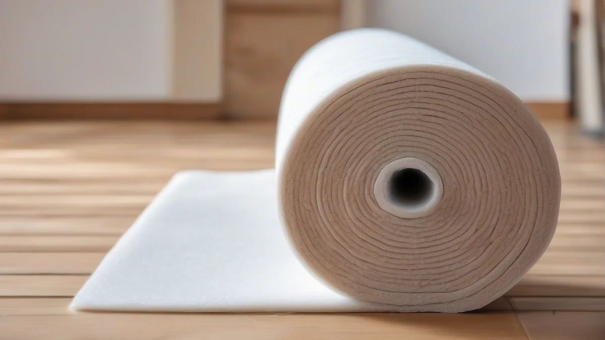 A roll of insulation material ready for use in loft hatch