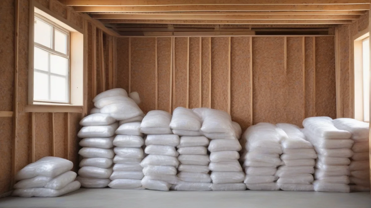 neatly stacked insulation batts ready for installation