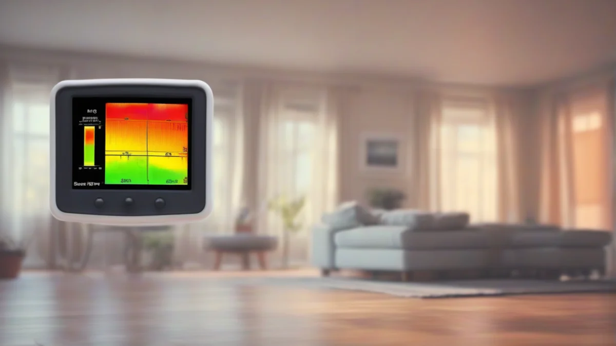 a thermal camera image displaying uneven wall temperatures