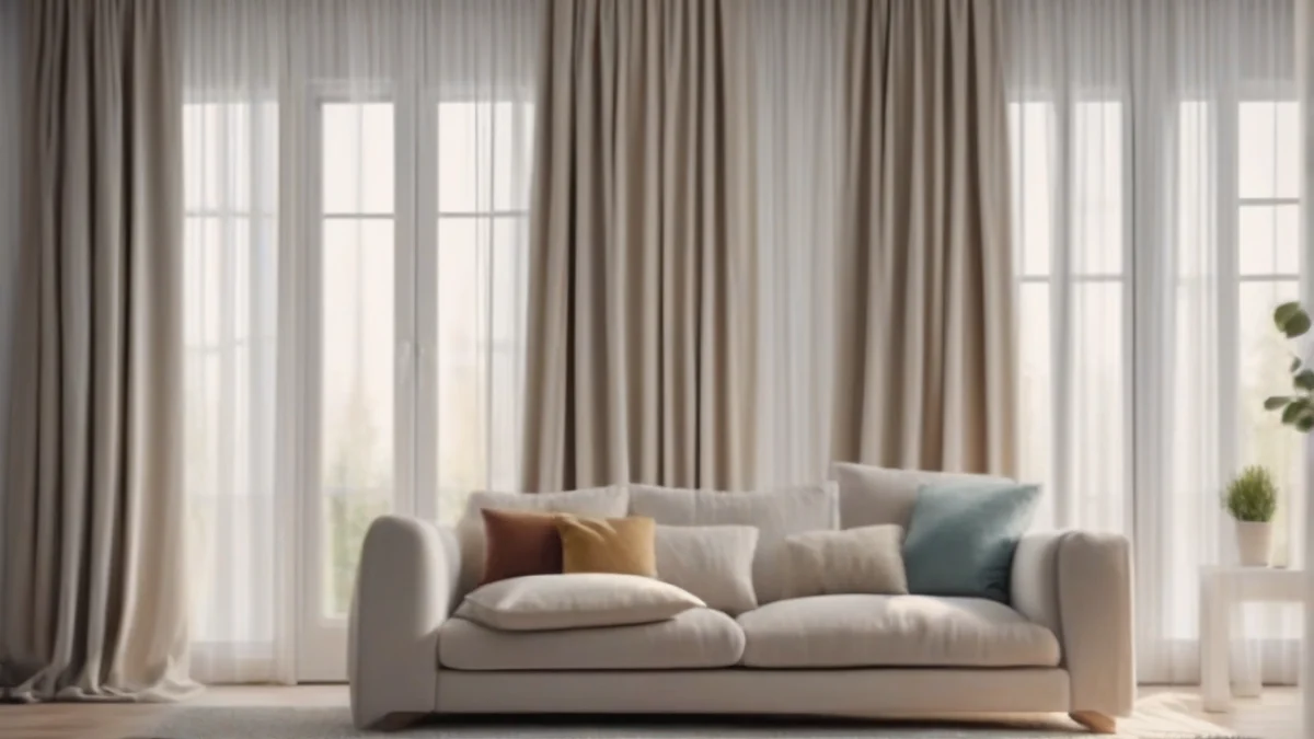 A pair of thermal curtains hanging over a window