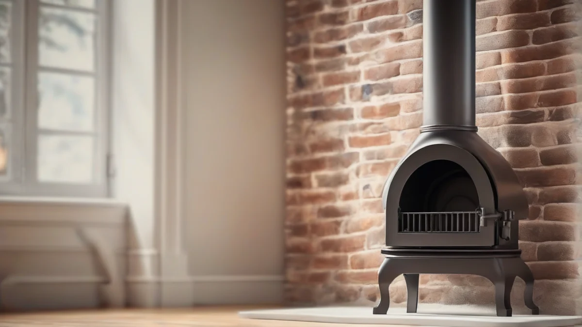 A closed chimney damper preventing heat loss from a fireplace