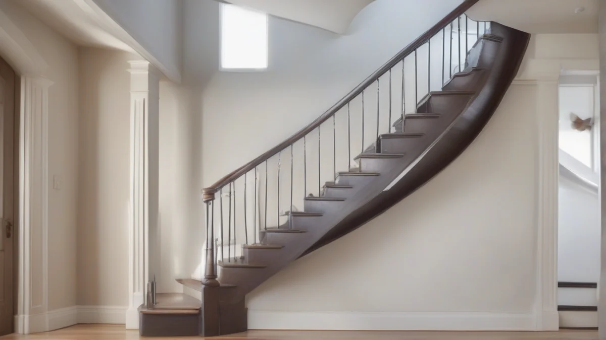 a well-sealed door preventing heat escape in a stairwell