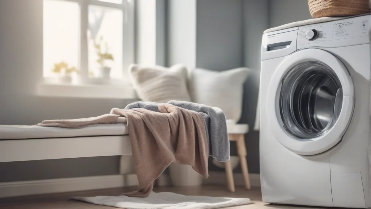 A Wapaneus heated blanket inside a washing machine during a wash cycle