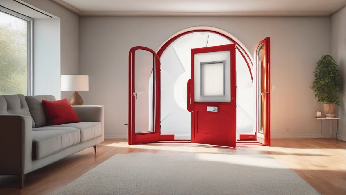 A blower door setup used for energy audits in a home