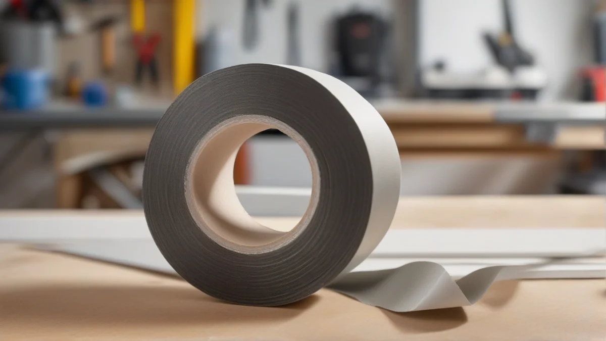 A roll of weatherstripping tape ready for sealing window gaps