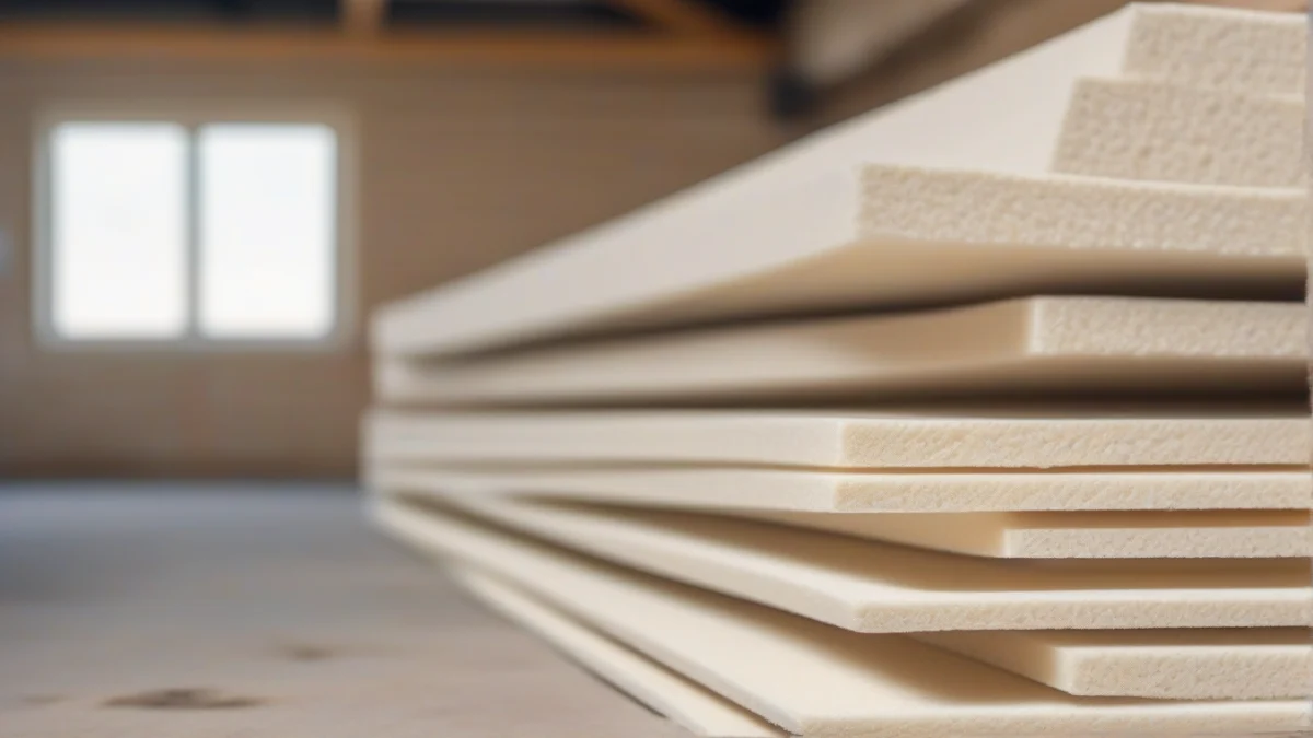 A set of insulation boards ready for sealing fireplace gaps