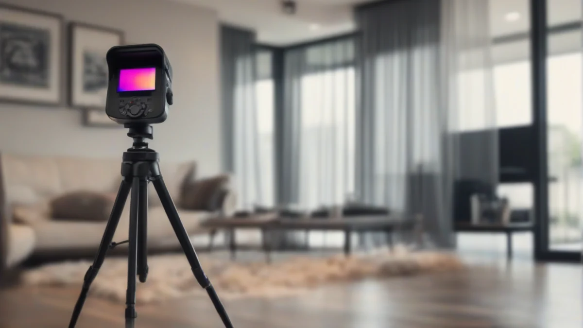 a thermal camera positioned to detect temperature differences
