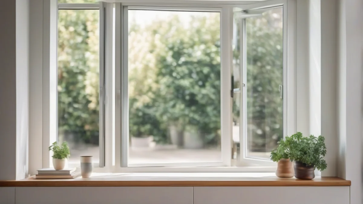 A double-glazed window showcasing effective thermal insulation