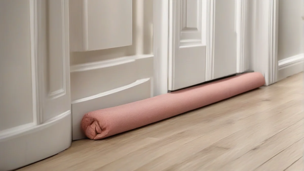 a soft draft stopper preventing cold air from entering