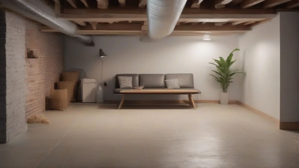 a cold basement showing exposed concrete walls and floor