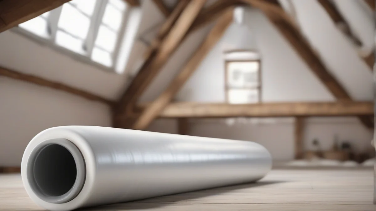 insulated heating flow pipe showing foam lagging in loft
