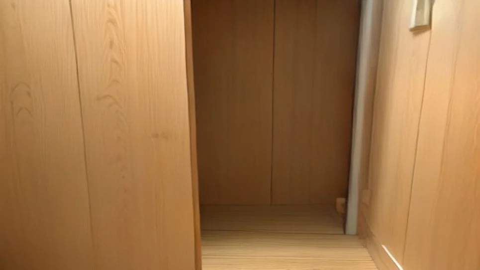 A fabric draft stopper placed along the bottom of a door