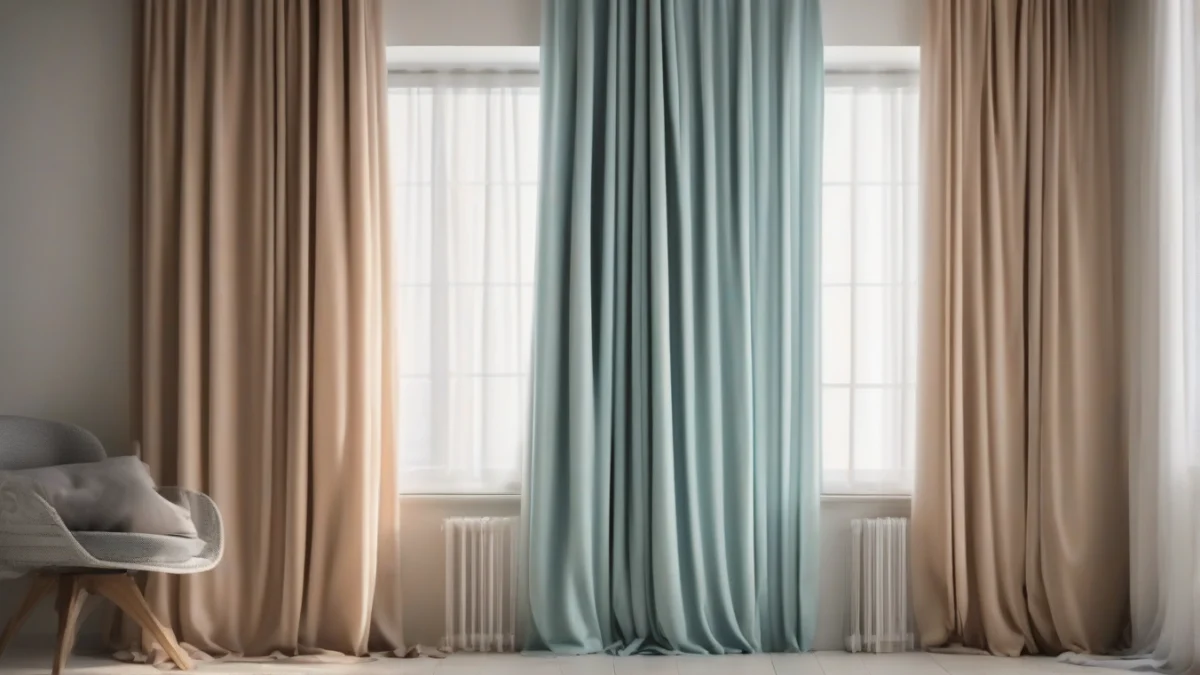 Thermal curtains blocking drafts in a bright living room