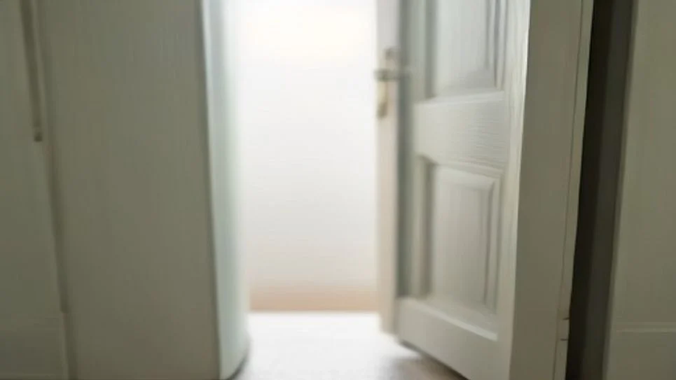 A fabric draft stopper blocking cold air under a door