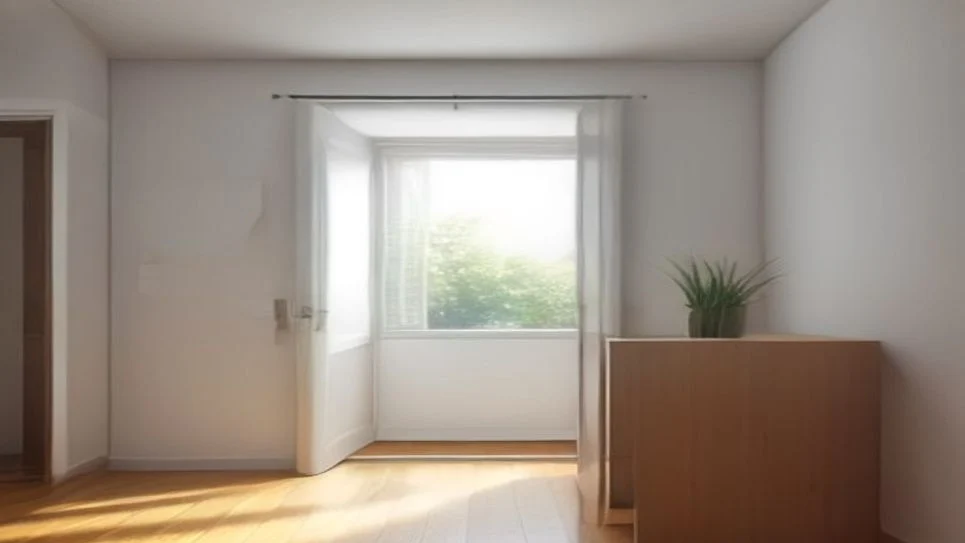 a fabric draft stopper placed along the bottom of a closed door