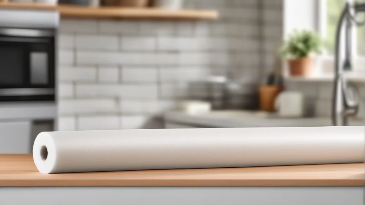 A roll of adhesive-backed foam weatherstripping for sealing gaps