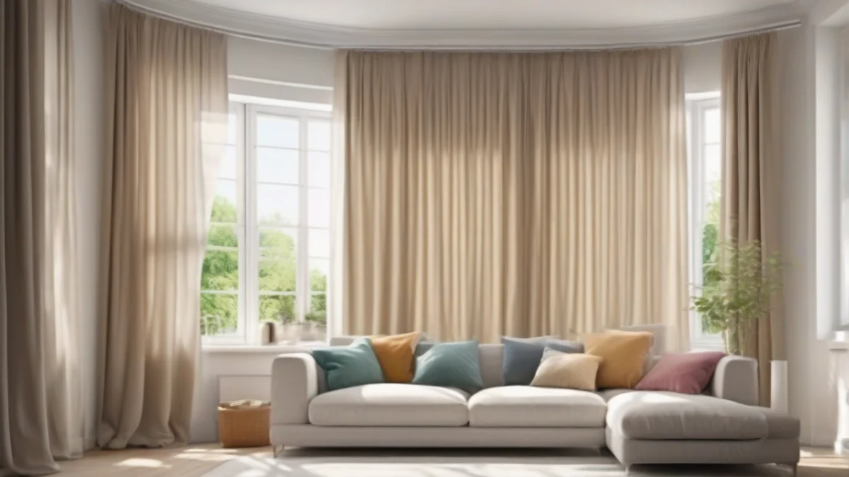 a thick thermal curtain covering a window for insulation