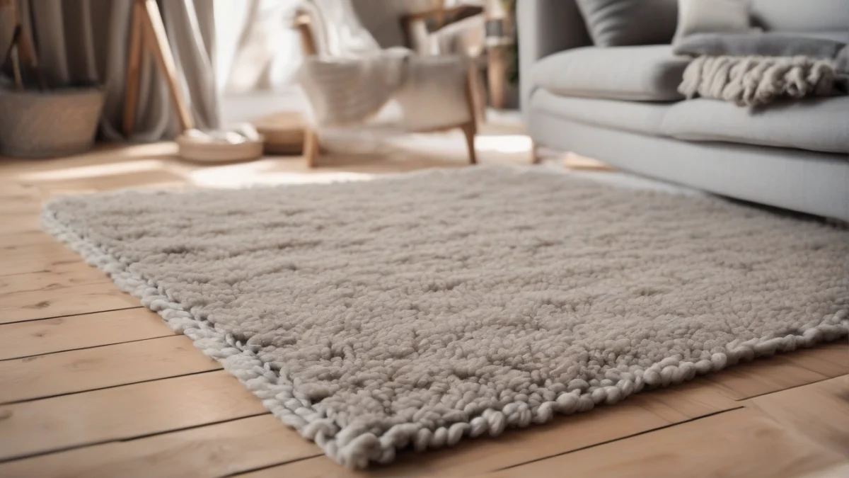 a thick wool rug providing warmth on a wooden floor