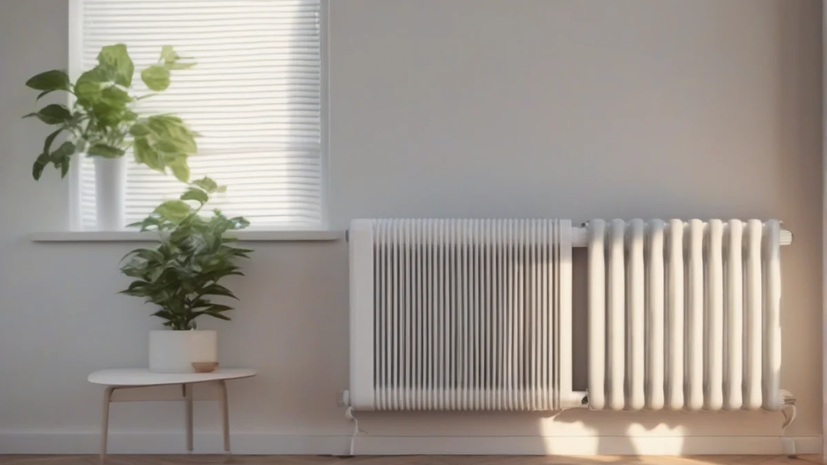An oil-filled radiator heater warming a drafty room