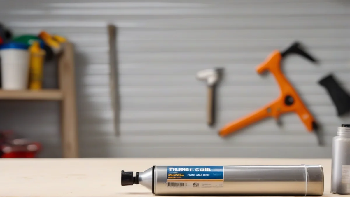 A tube of caulk and caulking gun ready for sealing gaps