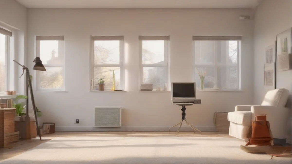 A heater with three feet clearance in a study room