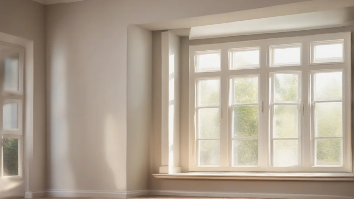 Detailed view of a bay window frame showing potential air gaps