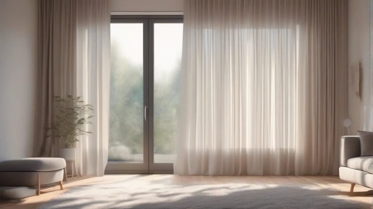 Thermal curtains fully drawn over a window to block drafts