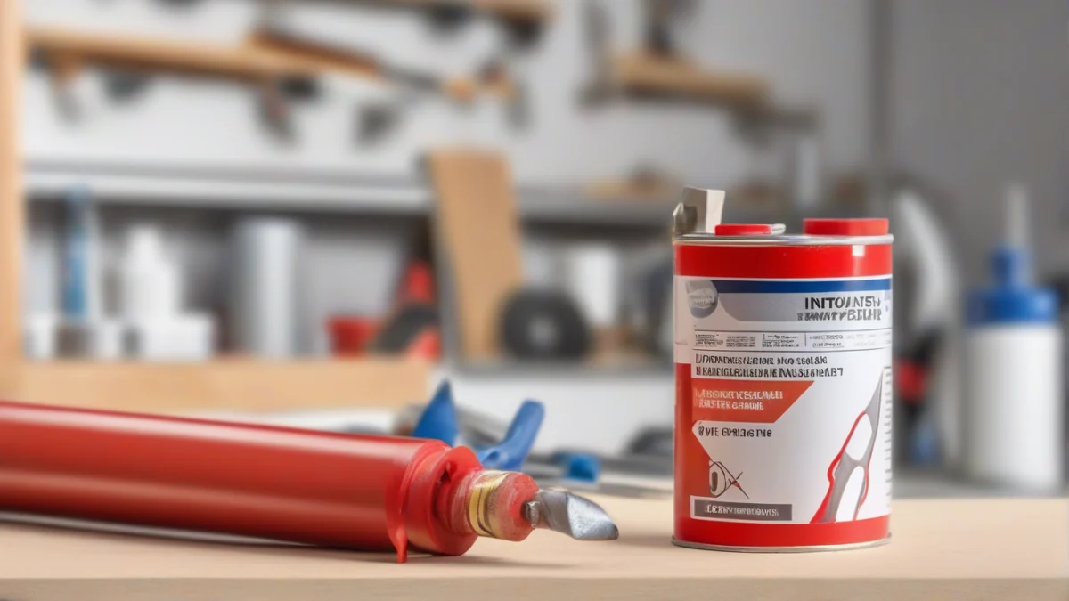 A tube of intumescent fire sealant ready for use.