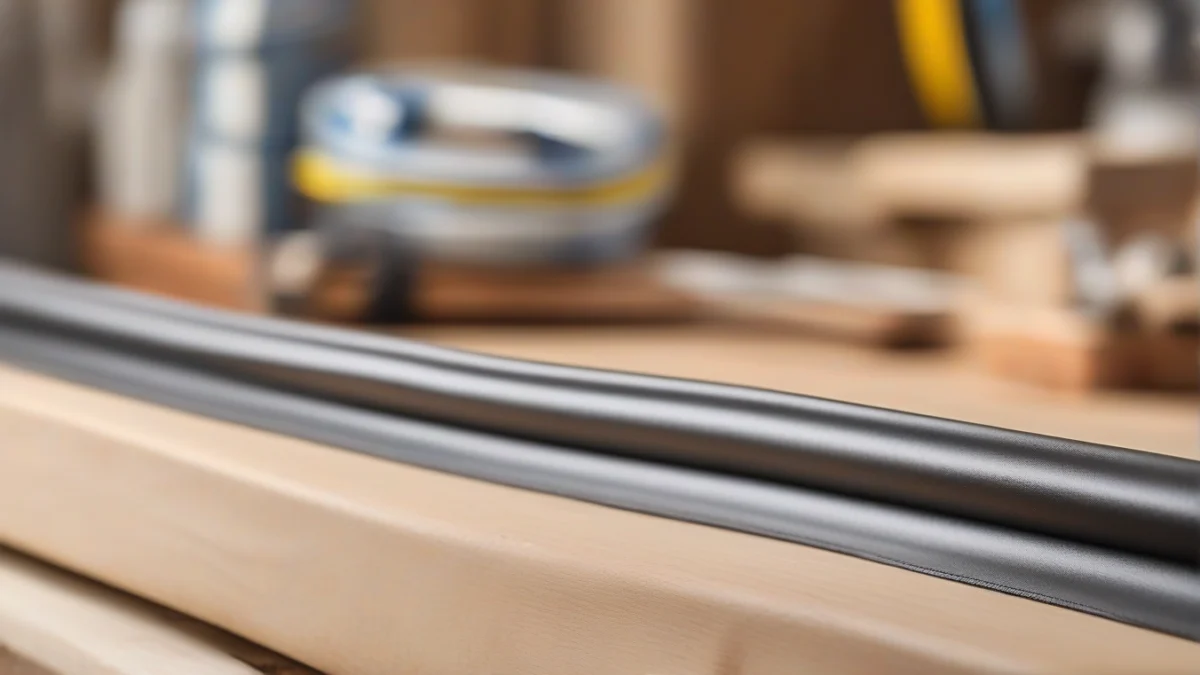 A roll of weatherstripping material used for sealing gaps