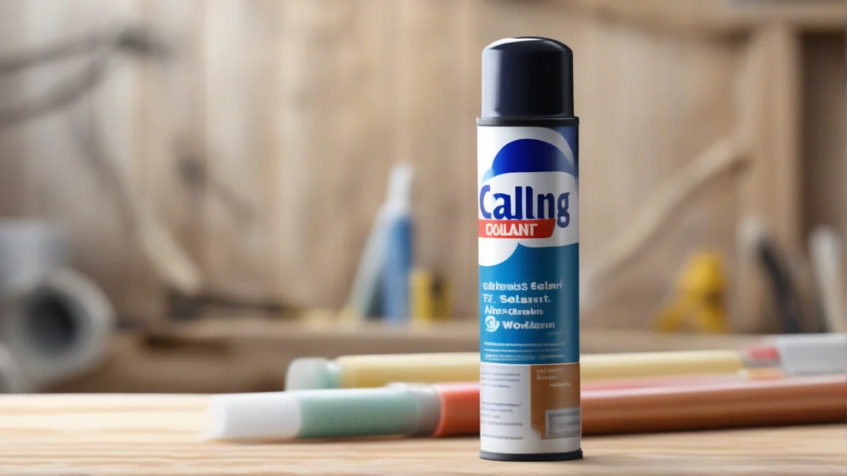 A tube of caulking sealant ready for application.