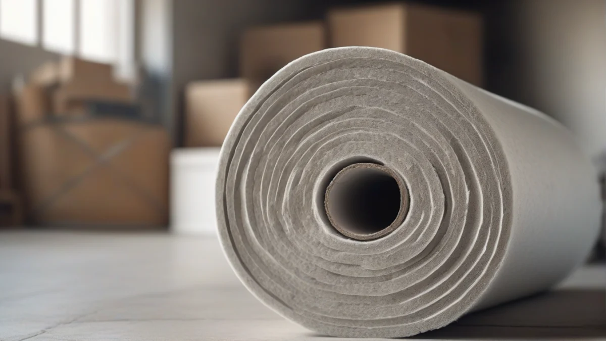 A roll of insulation material ready for installation in a home