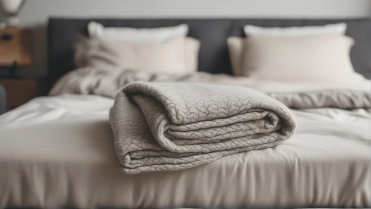 A wool blanket ready to provide warmth on a bed