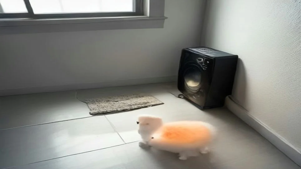 A small electric space heater providing warmth in a room
