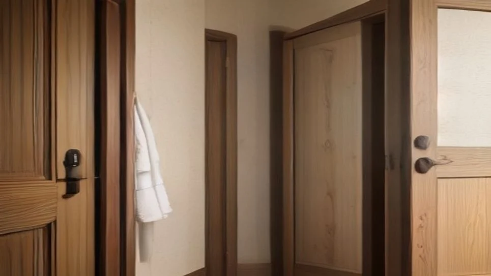 A fabric draft stopper preventing cold air from entering a room