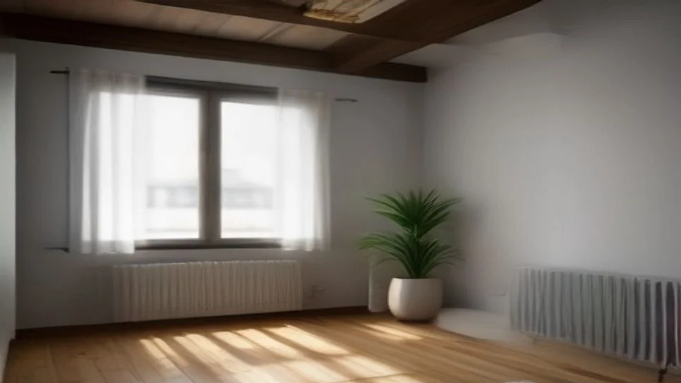 A modern electric radiator mounted on a wall in a stylish loft