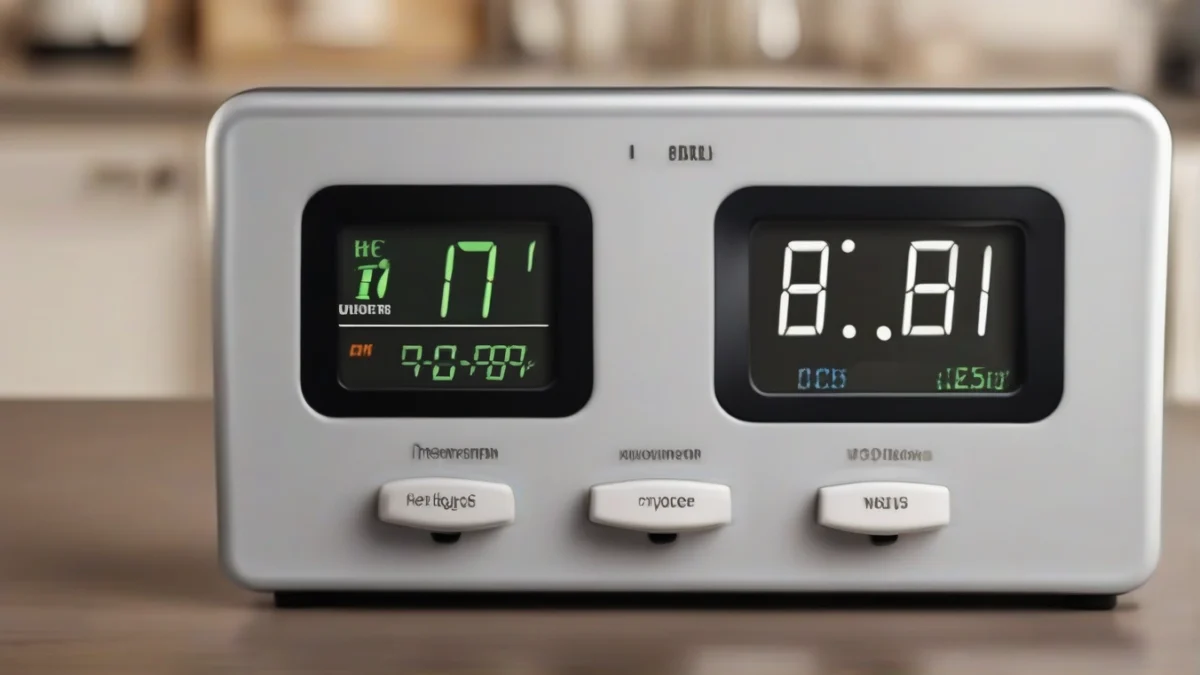 A digital meter indicating energy consumption of an infrared heater